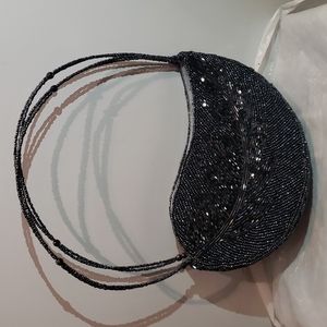 Vintage hand beaded leaf purse